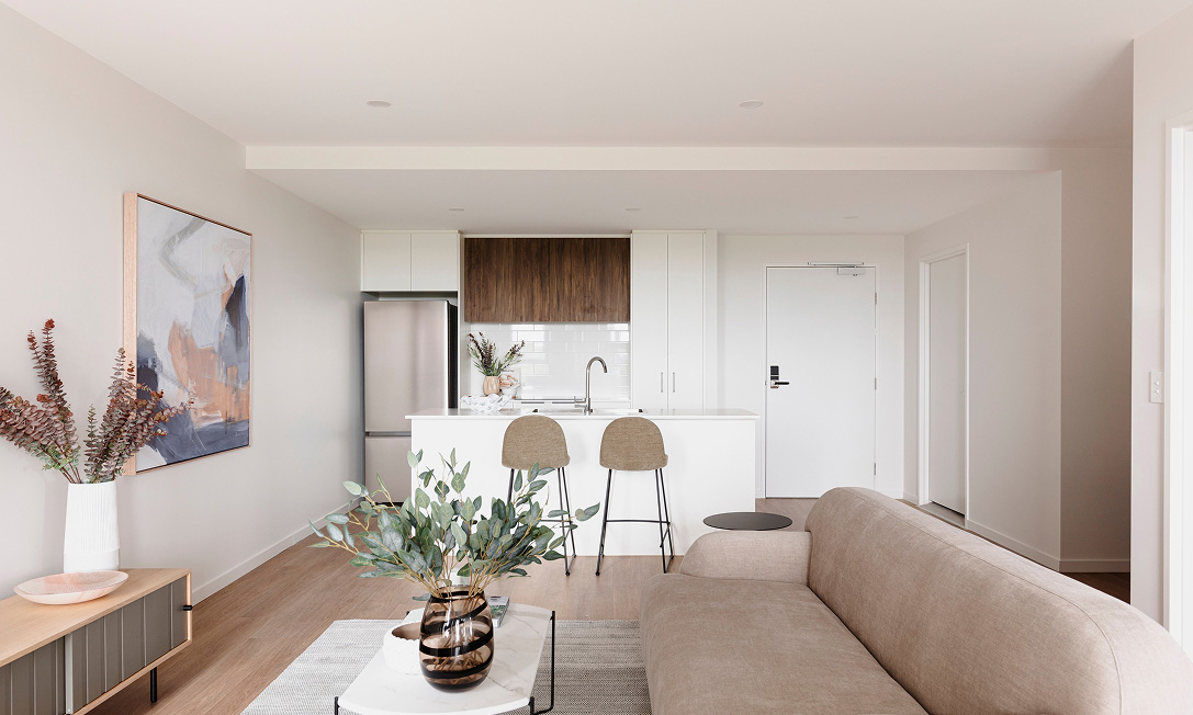 Lift lobby with secure intercom access at Dickson Village Apartments