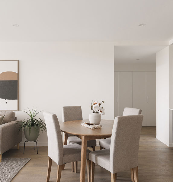 G+ Giralang apartments modern dining and living space in Canberra