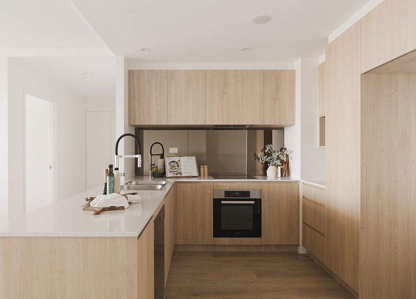 G+ apartments modern interiors with open plan living, balconies and refined finishes in Canberra