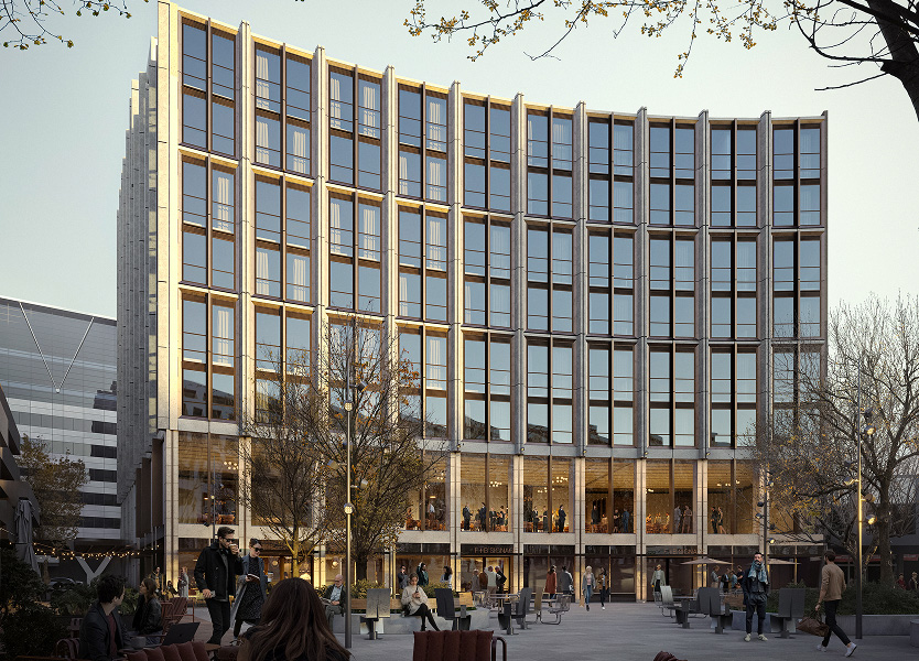 Garema Place Hotel facade and activated plaza in Civic Canberra by TP Dynamics and Crystalbrook Collection