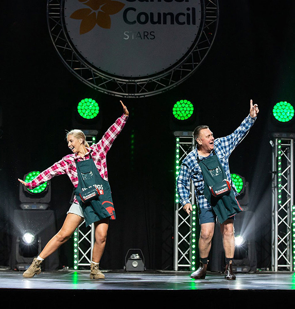 Dancers performing at a charity event to beat cancer
