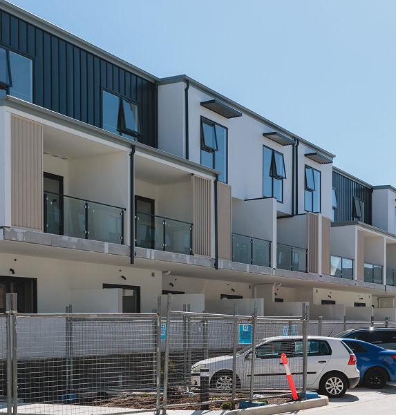 Spring 2023 construction progress of Giralang townhouse development