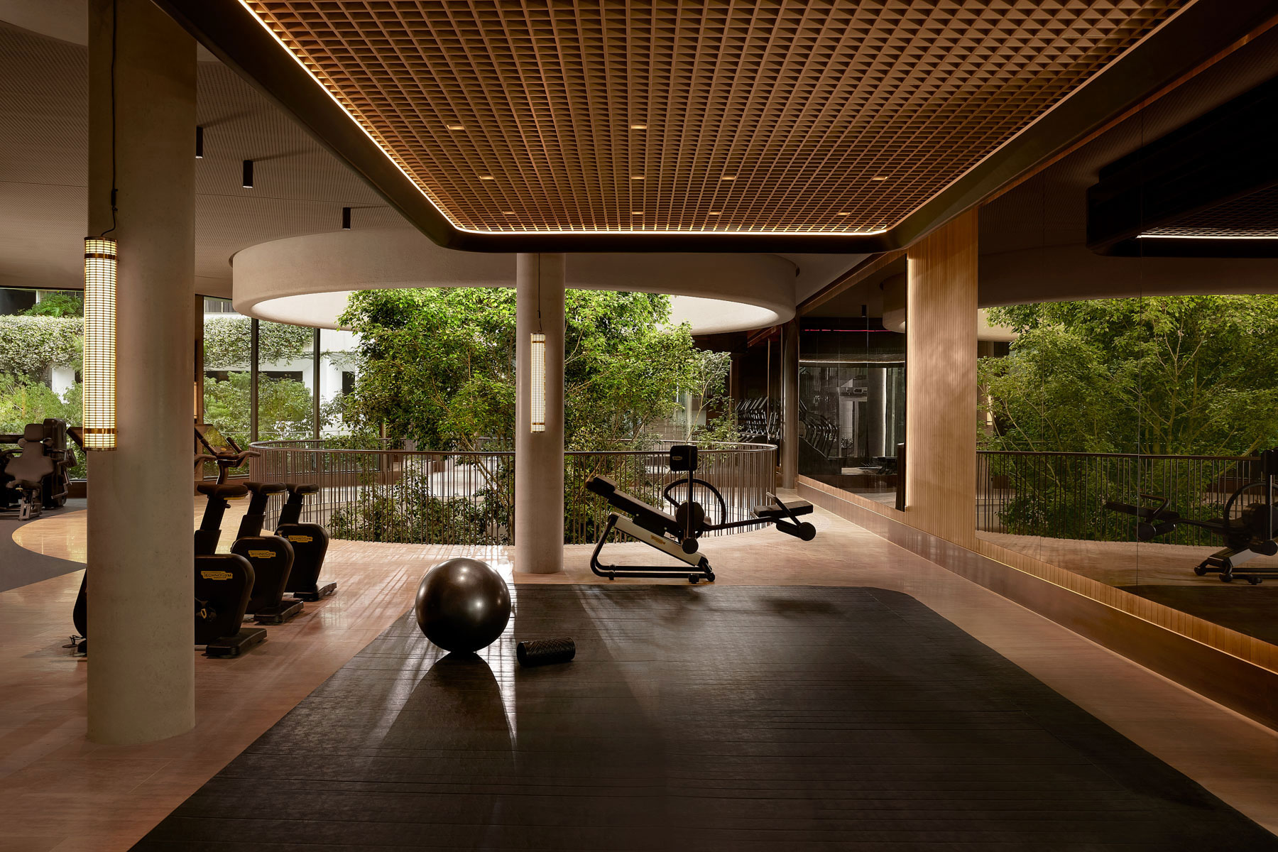 Contemporary living room interior at Mattone with clean design and generous natural light