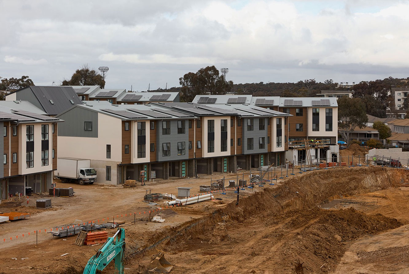 Multi-storey residences under construction at Bruce IVES development