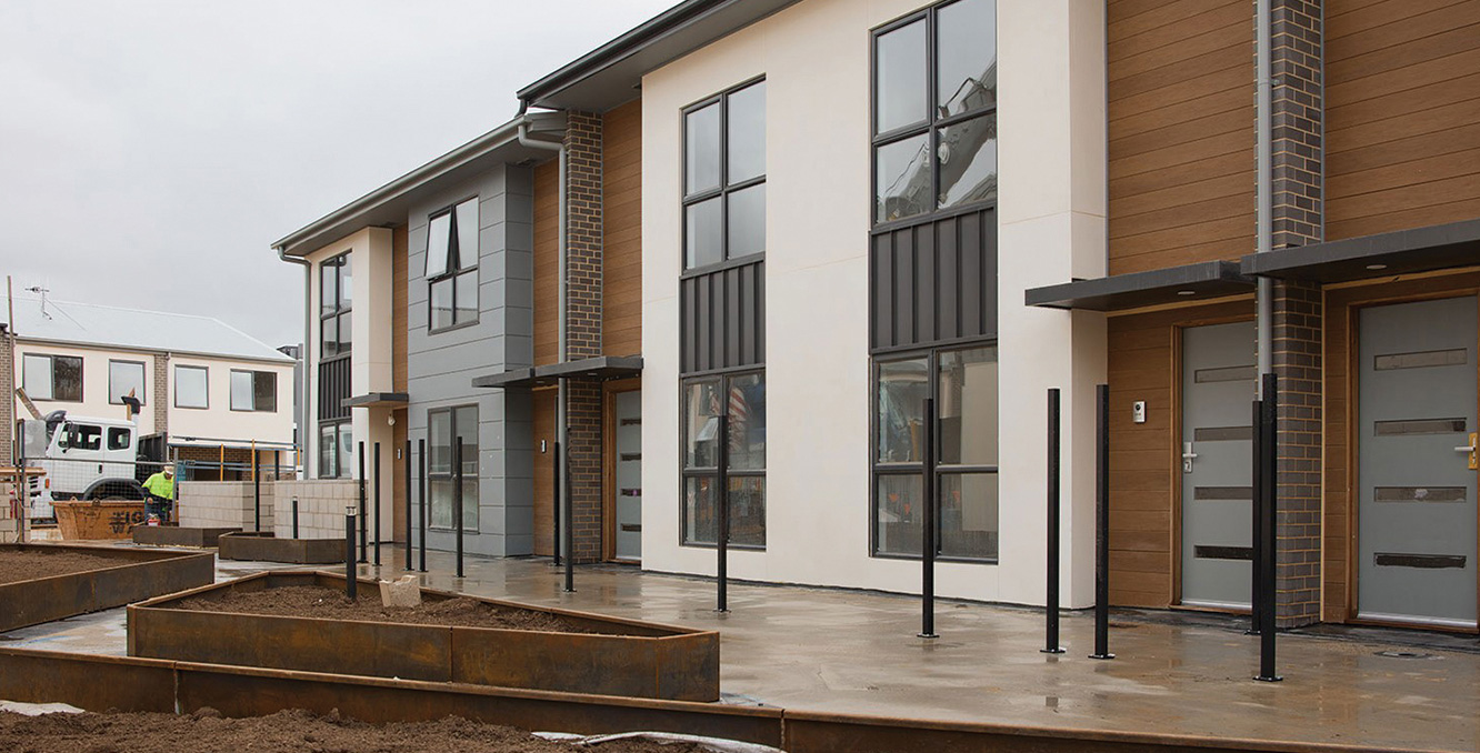 Townhouse-style residences nearing completion at RISE development