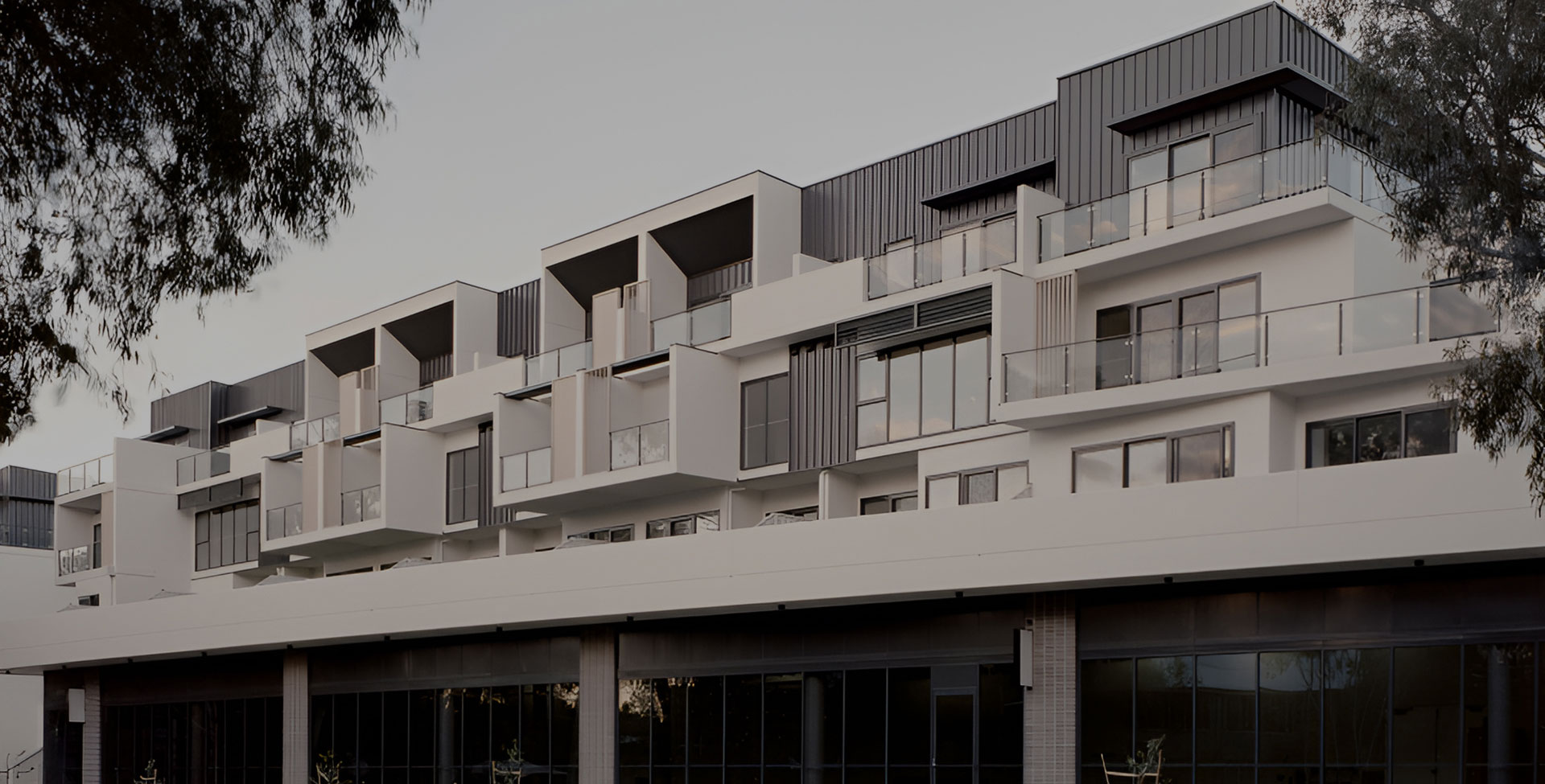 Modern Bruce precinct residential development facade in Canberra