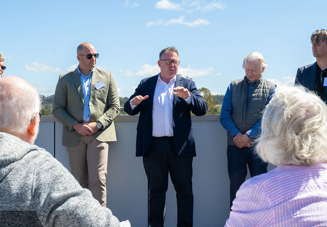 TP Dynamics leaders and Yowani Country Club representatives marking the construction milestone for Sense of Yowani