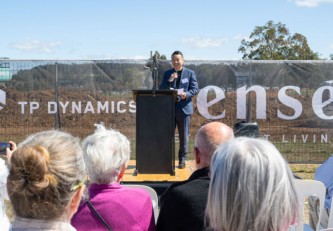 Future residents and community members gathered for the official sod-turning event at Sense of Yowani