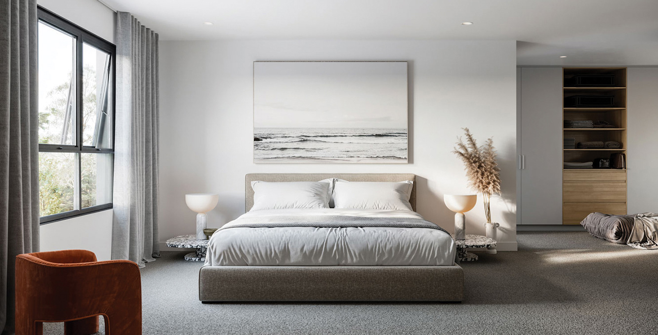 Modern bedroom interior at RISE development by TP Dynamics