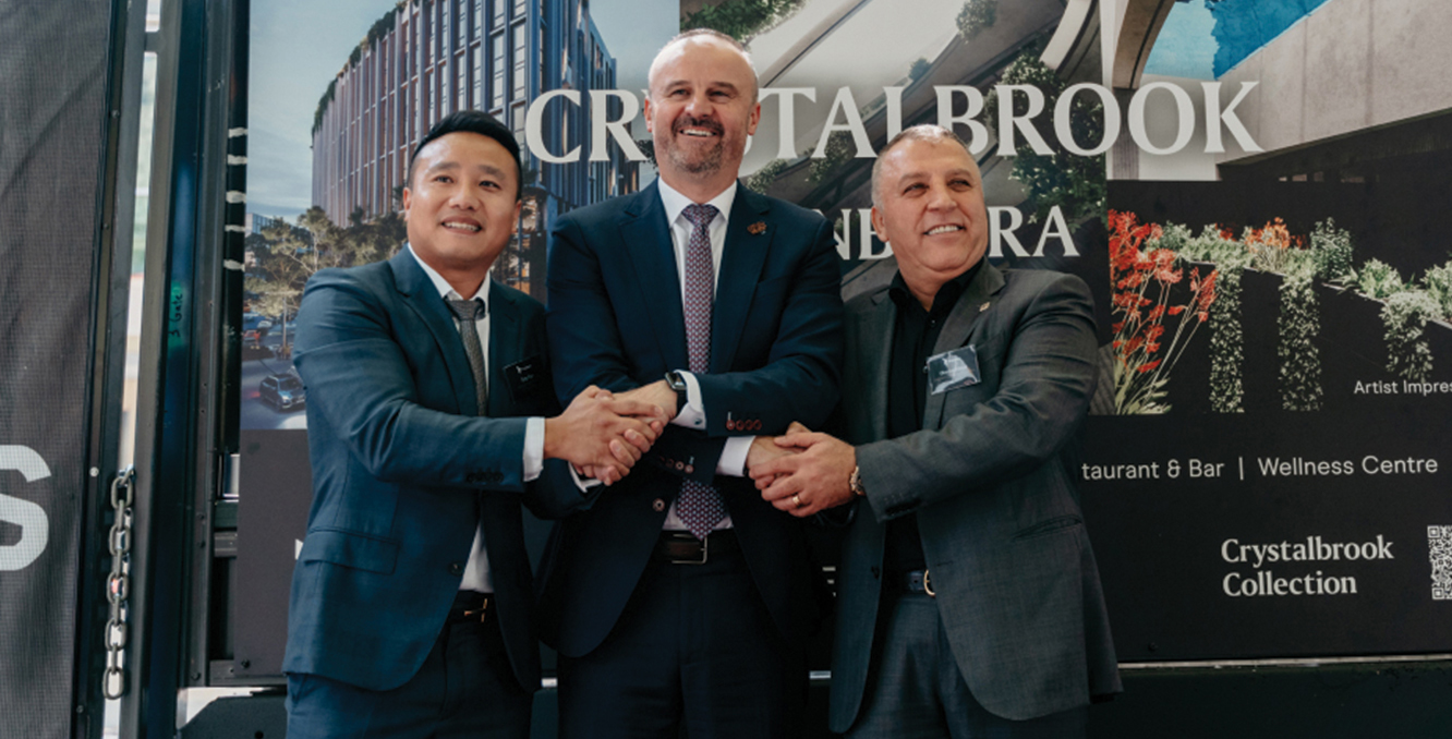 TP Dynamics leadership marking the start of the Garema Place hotel development in Canberra