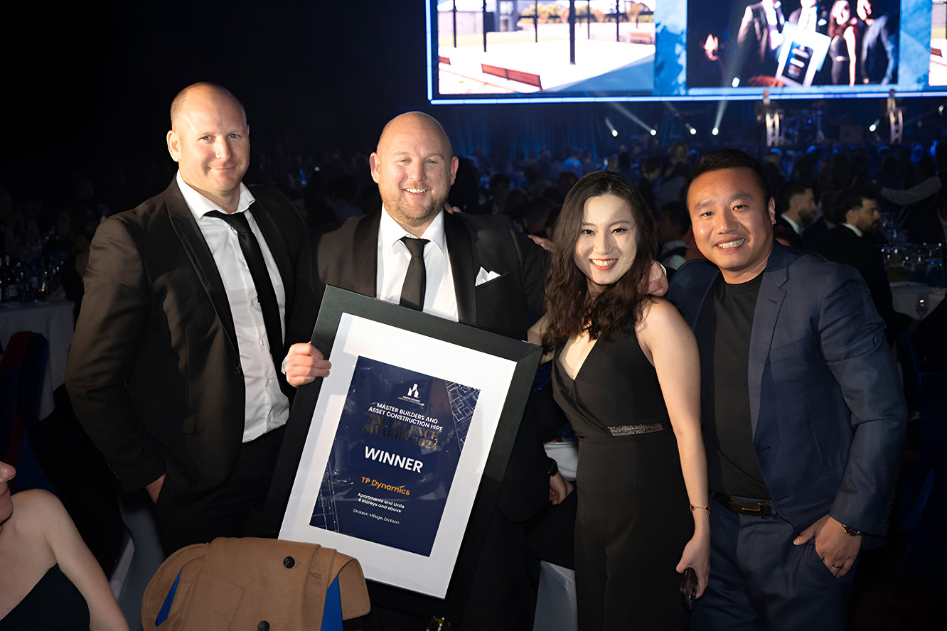 TP Dynamics project team celebrating MBA Excellence Award win