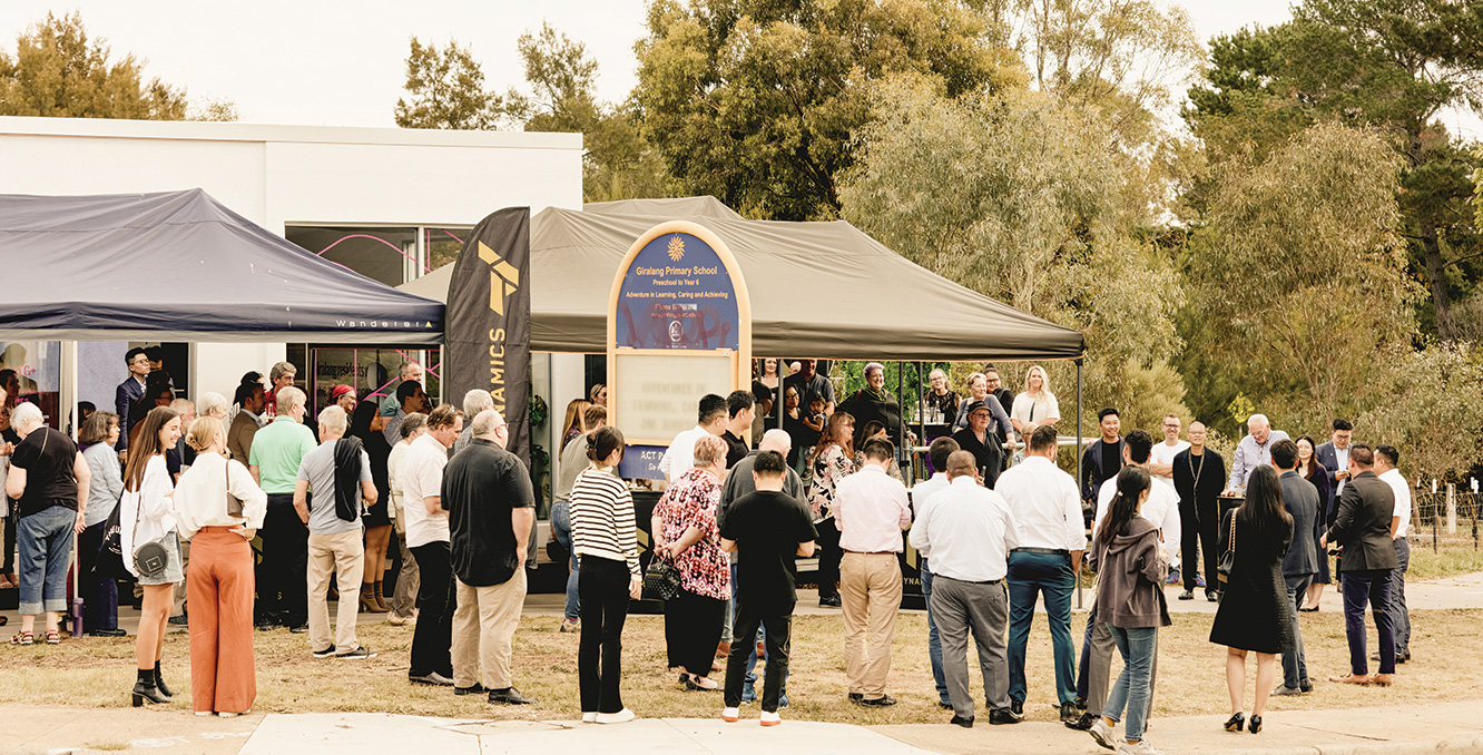 Community gathering celebrating the completion of the G+ precinct in Giralang by TP Dynamics
