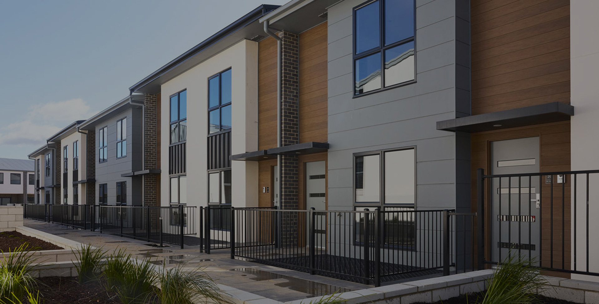 Entrance view of the residential complex at Bruce precinct development