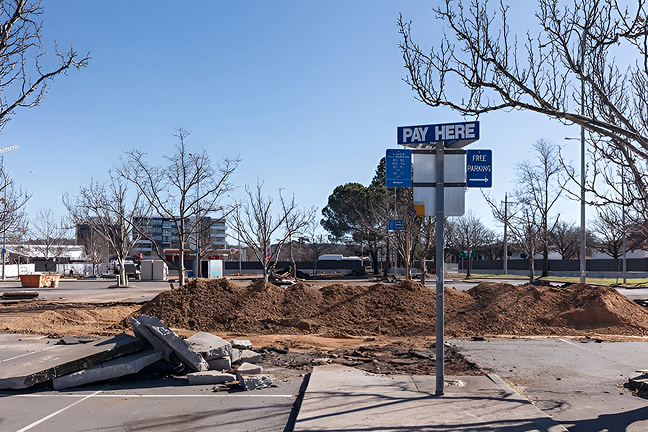 Carpark area being cleared for redevelopment at Dickson Village project