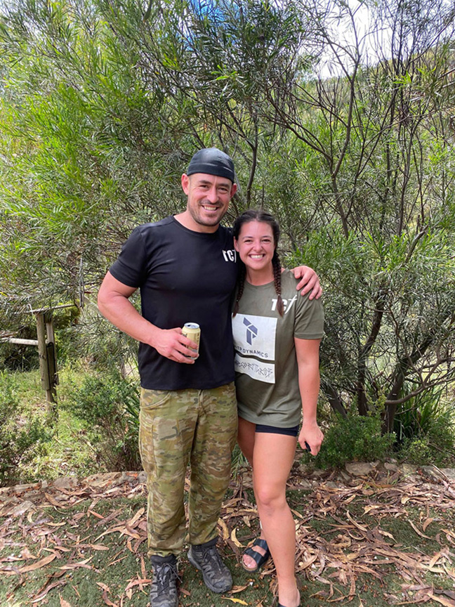 Nicole Bell with fellow participant after Special Forces Challenge