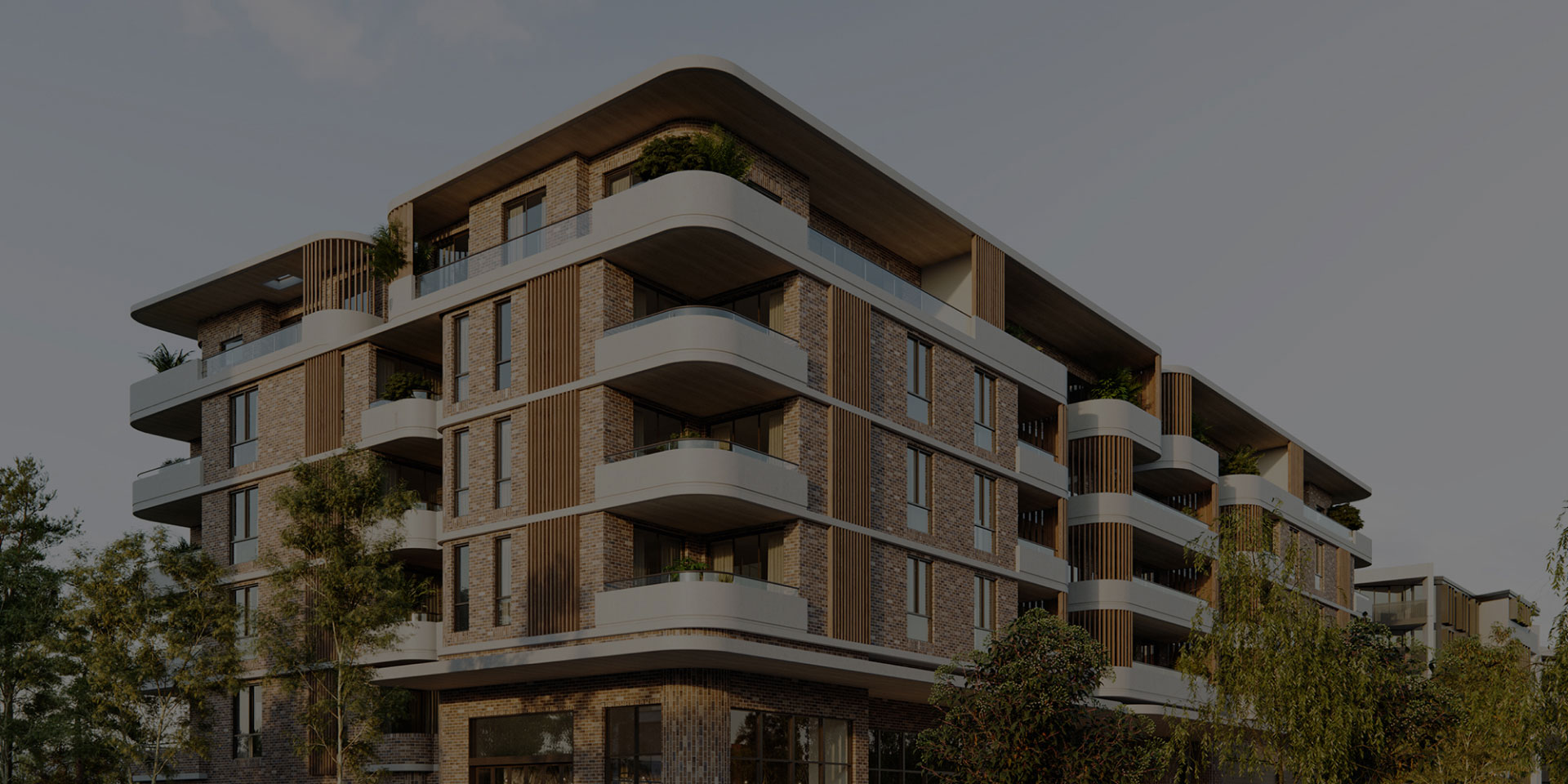 Exterior view of Mattone apartments within the Newlyne precinct, showcasing modern architecture and landscaped surroundings