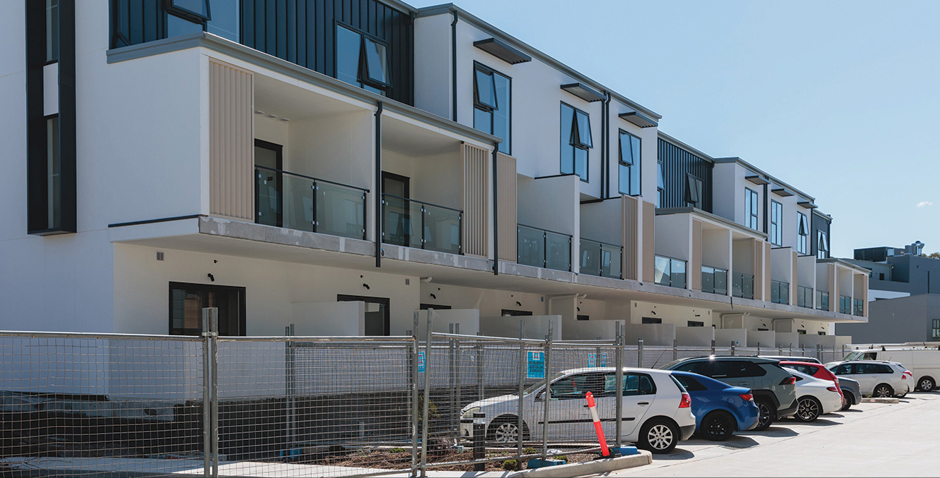 Spring 2023 construction progress of Giralang townhouse development