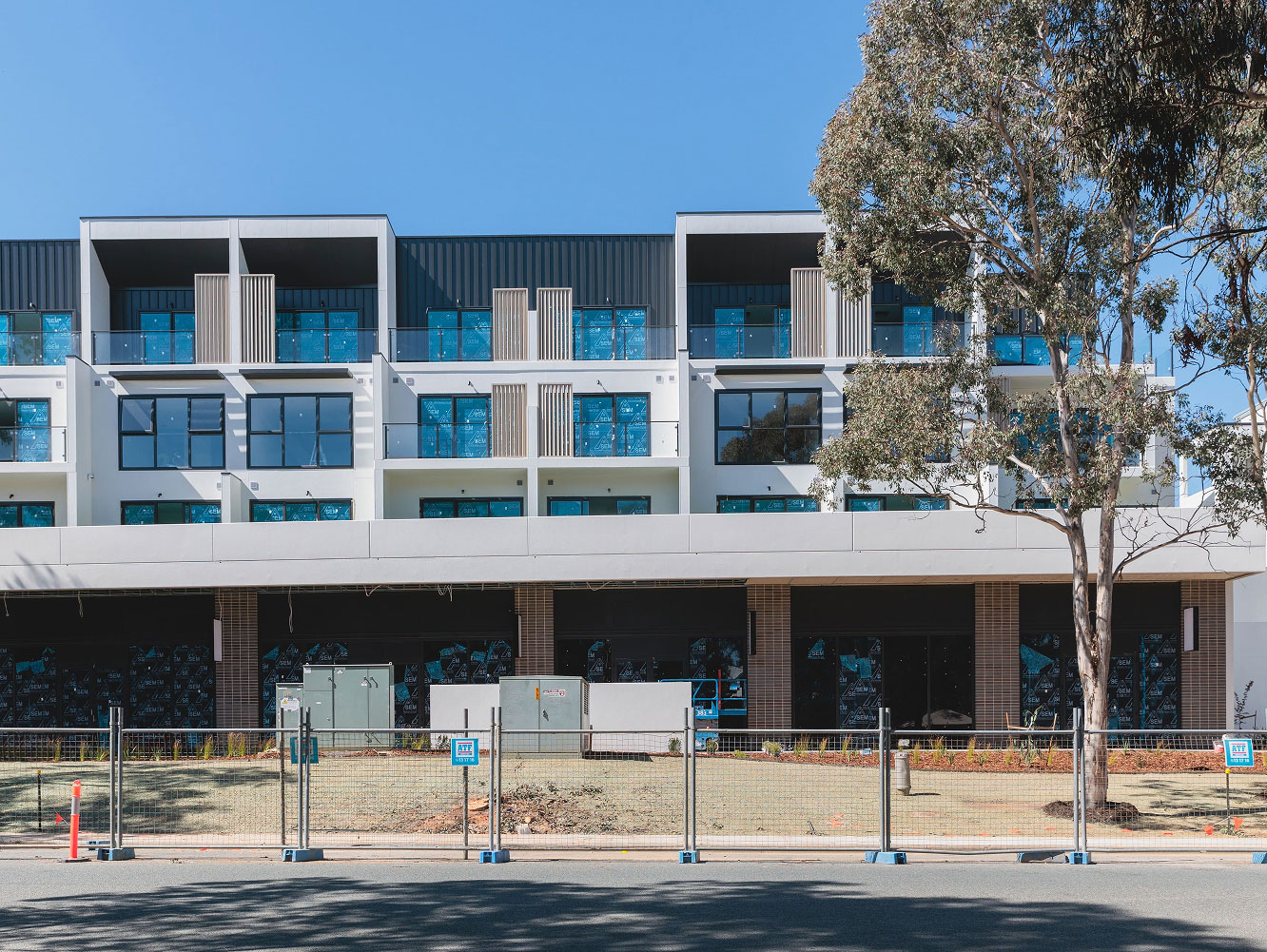 Side angle of ongoing residential development