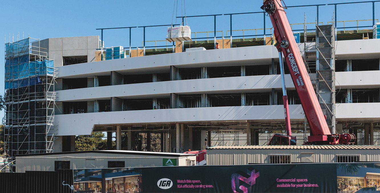 Townhouse construction progress during spring 2023