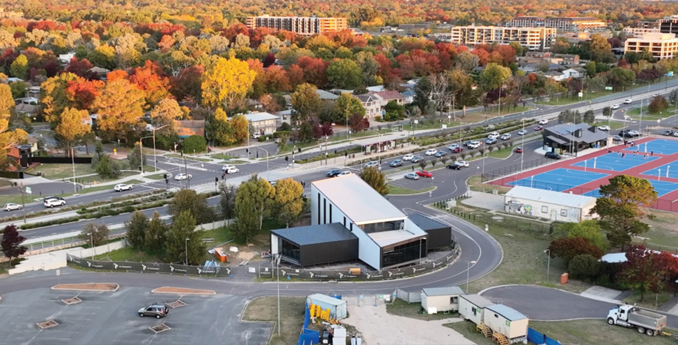 Aerial view of the upcoming Yowani display suite development by TP Dynamics in Canberra