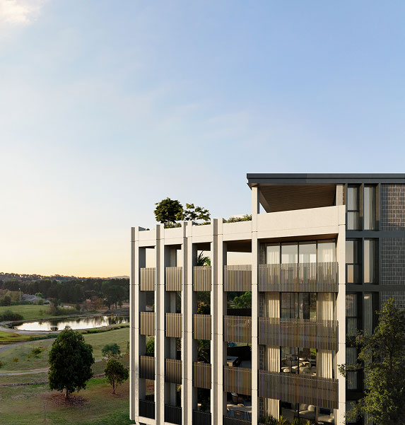 Denman Prospect Stage 3 development featuring modern apartment living and community spaces
