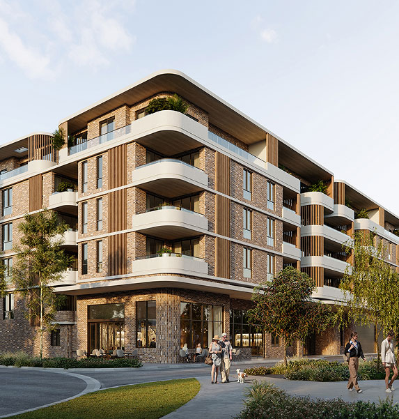 Denman Prospect Stage 3 development featuring modern apartment living and community spaces