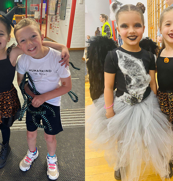 Children dressed up at local community event