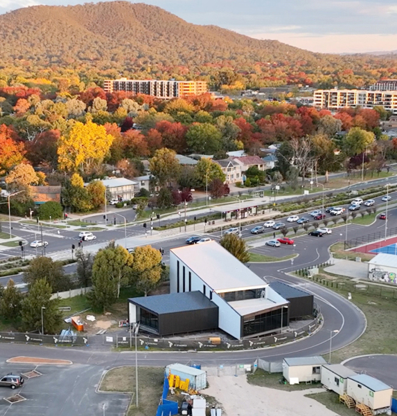 Aerial view of the upcoming Yowani display suite development by TP Dynamics in Canberra