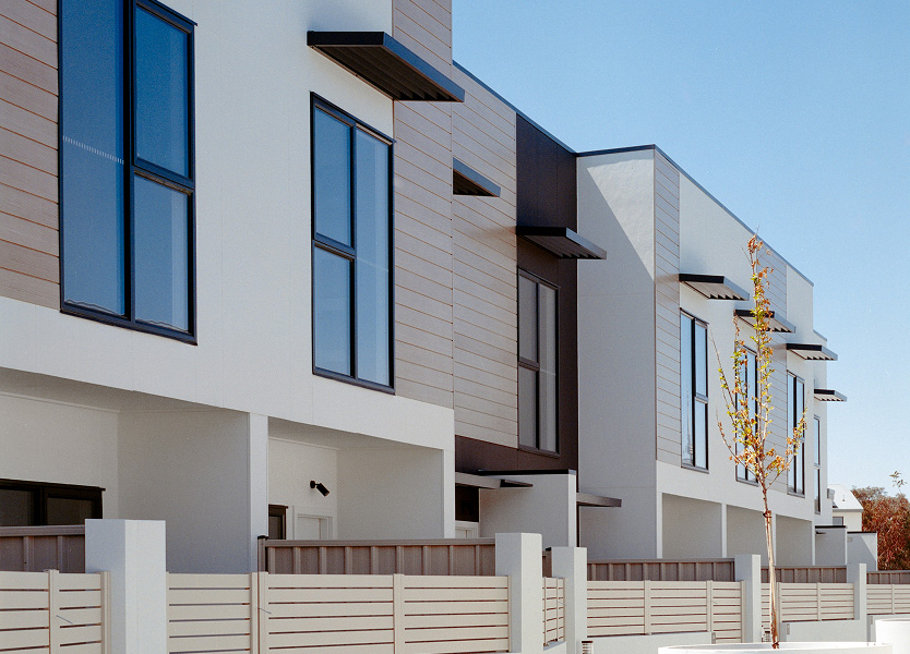 Contemporary IVES townhouse exterior in Bruce with clean architectural lines and solar-ready design
