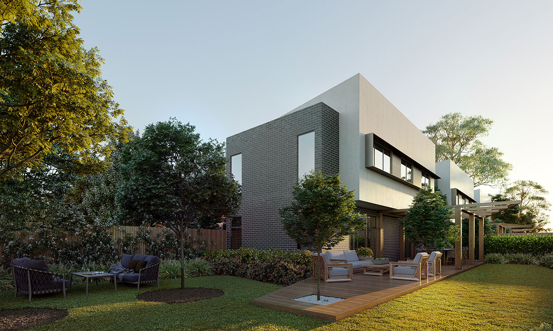 Ground-floor living at Luxus flowing to private outdoor areas and elevated balconies